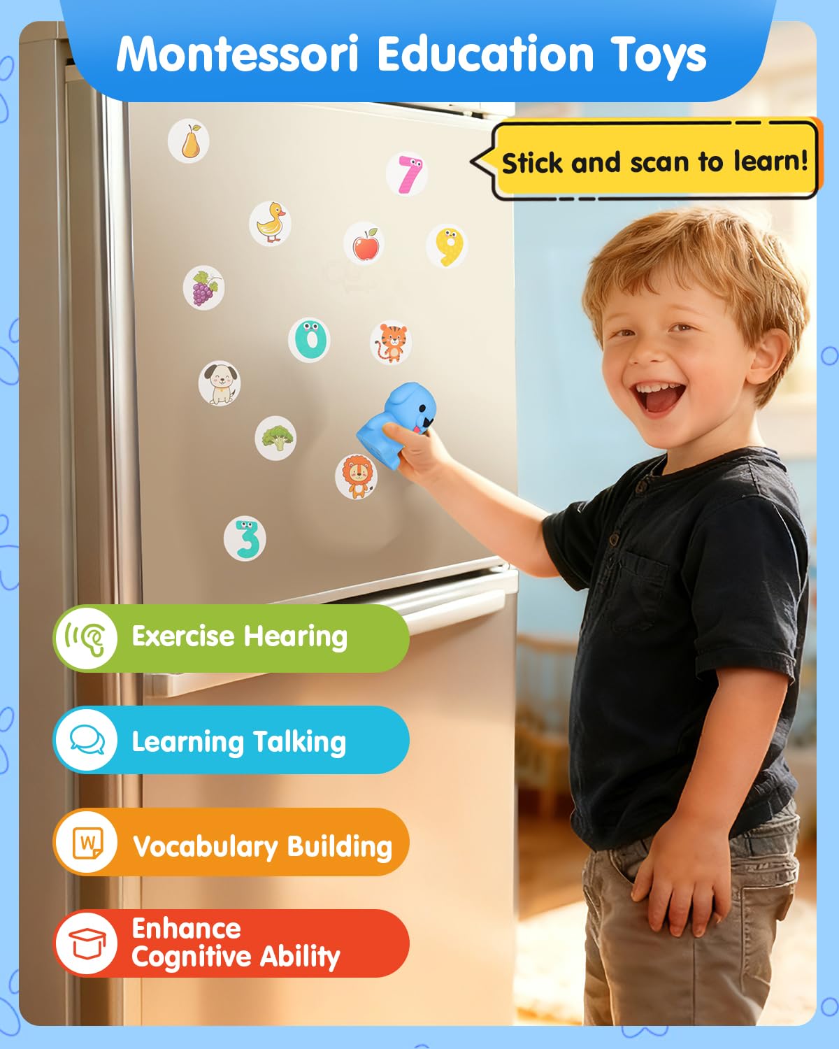 Humzo Phonics Talking Flash Cards with Reader Dog – Learn to Read Kit (148 Pages, 592 Words, 90 Stickers)