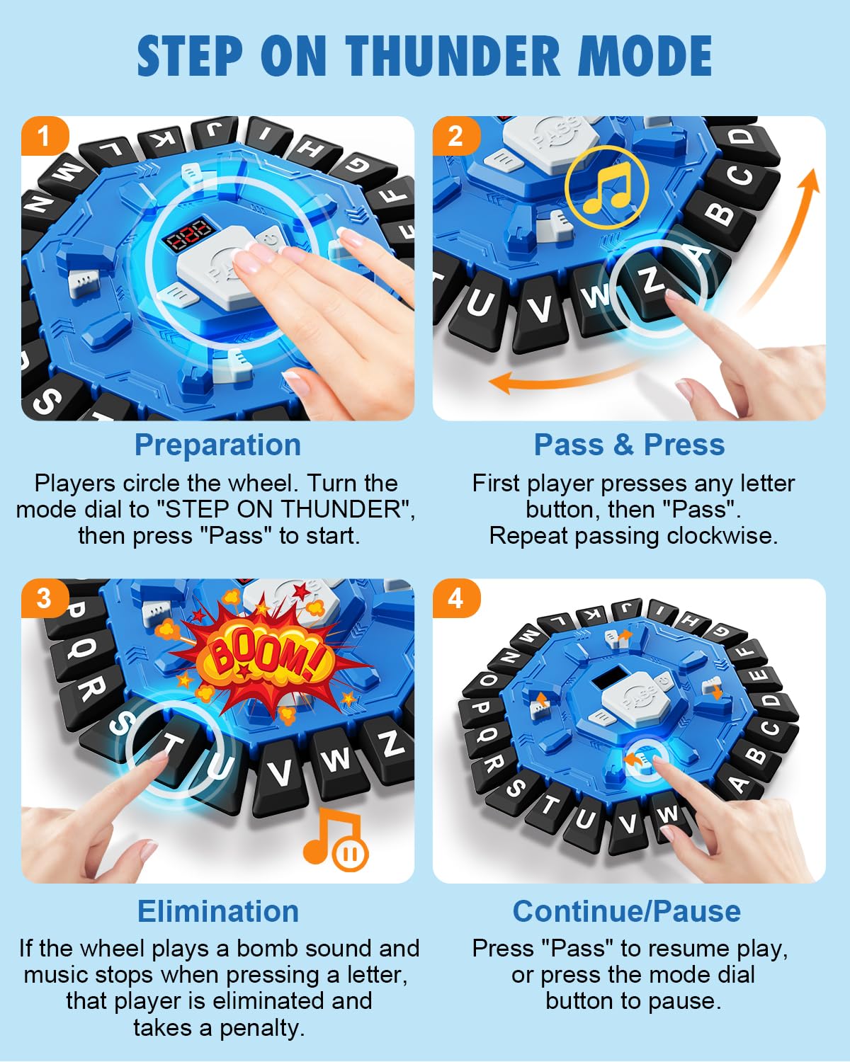 Humzo Word Game | Family Word Game with Display Timer, 2 Modes, 24 Letters, 2-8 Players