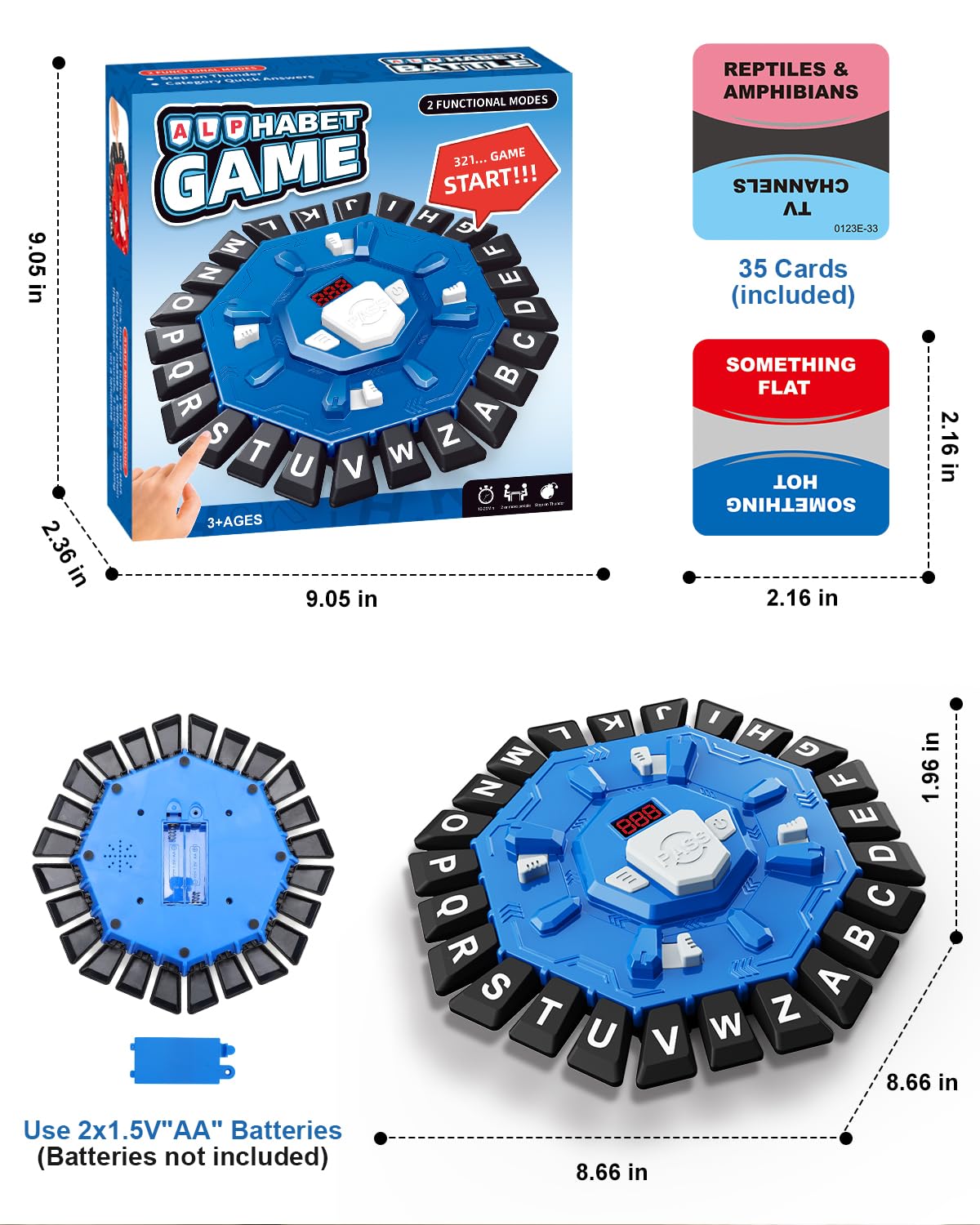 Humzo Word Game | Family Word Game with Display Timer, 2 Modes, 24 Letters, 2-8 Players