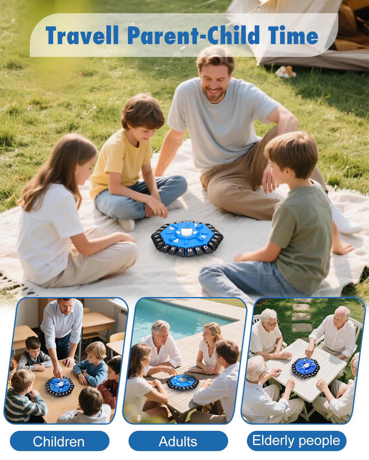 Humzo Word Game | Family Word Game with Display Timer, 2 Modes, 24 Letters, 2-8 Players