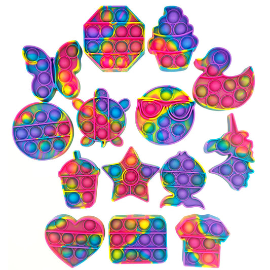 Hunbath 14 Pack Pop Fidget Toys - Sensory Toys for Kids Ages 4-12, Party Favors & Easter Basket Stuffers
