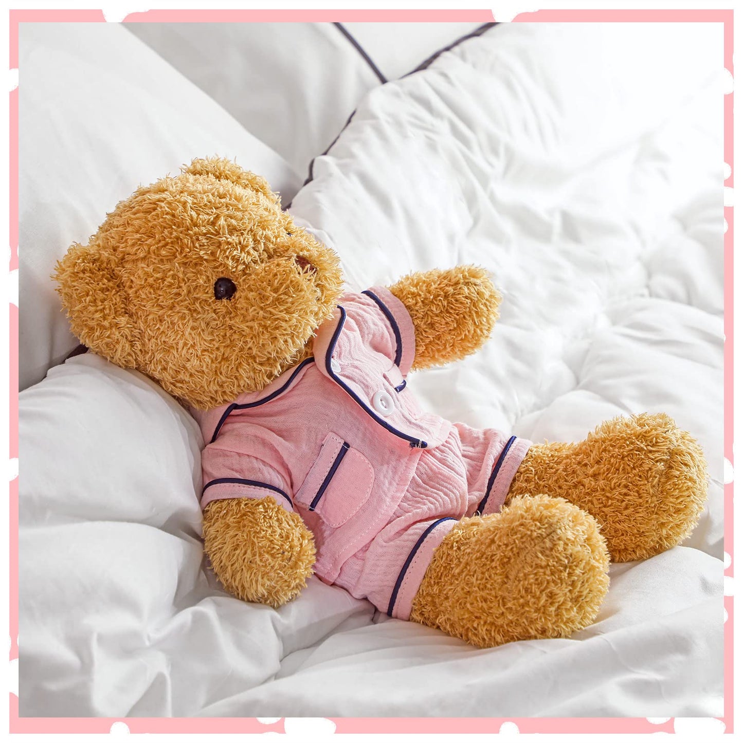 Hungdao 2 Sets Bear Pajamas for 14-18 Inch Plush Toys – Pink & Blue