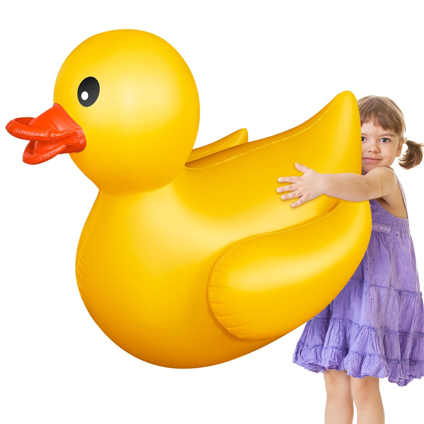 Hungdao 4ft Giant Inflatable Duck Pool Float – Large Yellow Pool Toy for Summer Fun