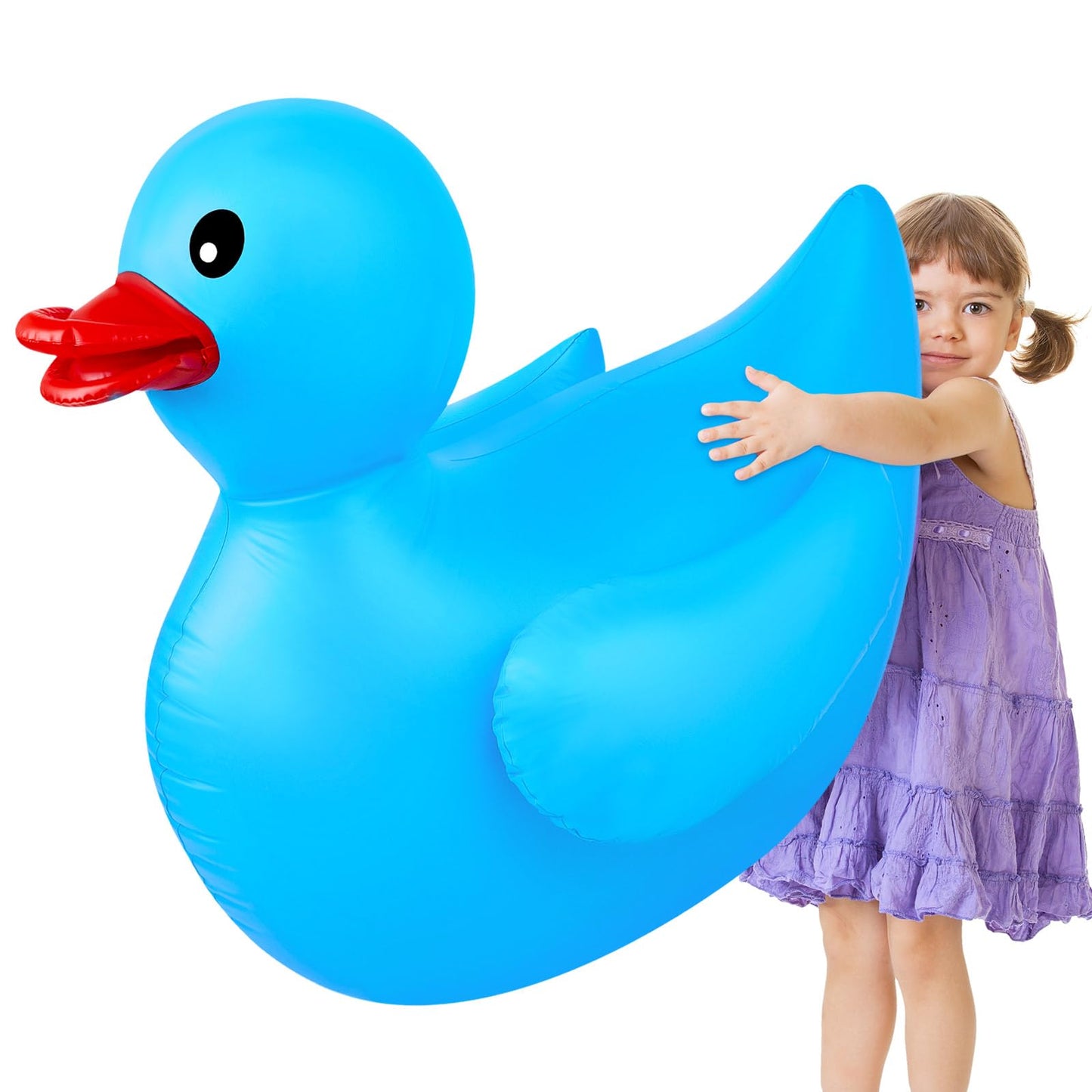 Hungdao 4ft Giant Inflatable Duck Pool Float – Large Blue Rubber Duck for Summer Parties, Beaches & Parades