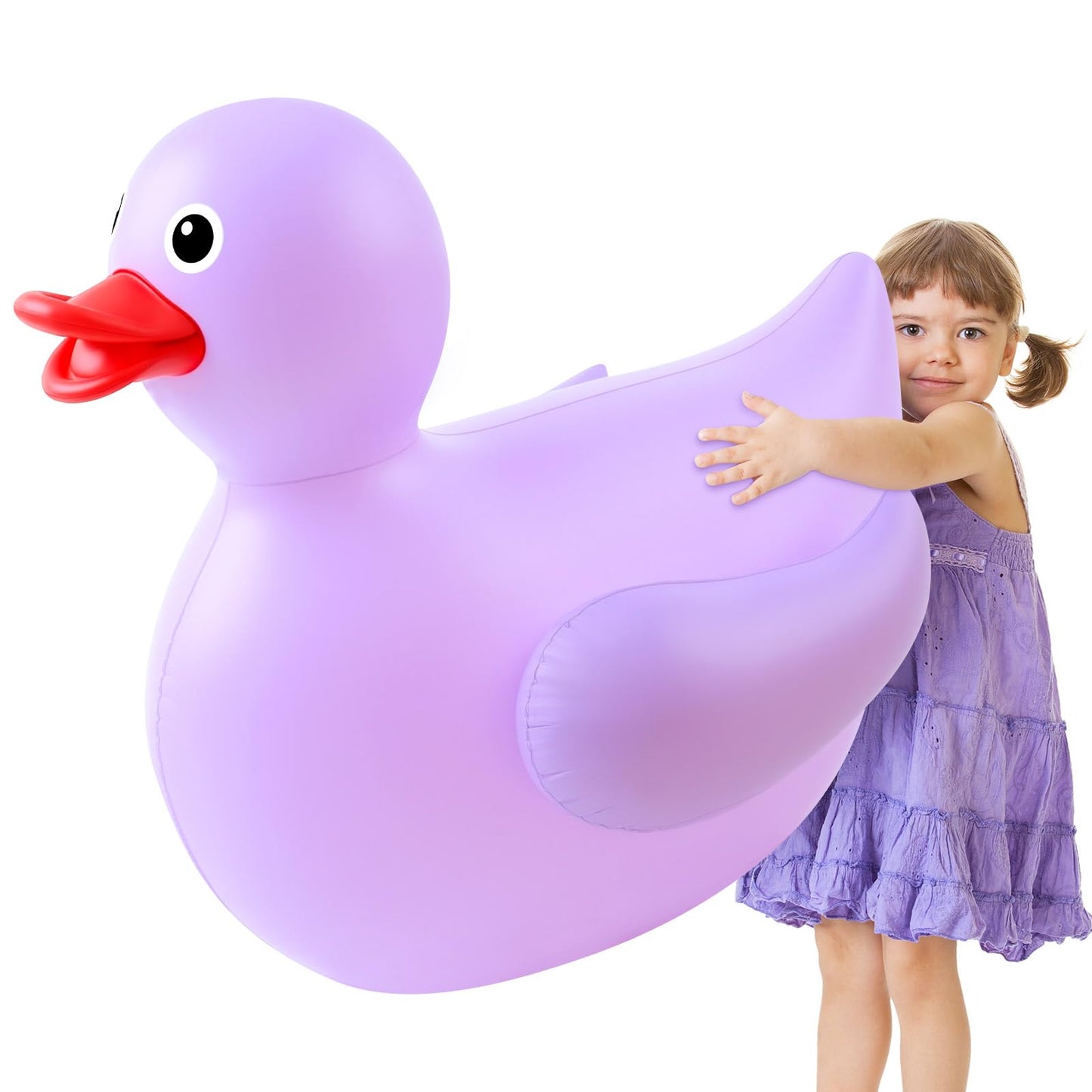 Hungdao 1 Pack Giant Inflatable Duck – 4ft Purple Pool Float for Summer Parties