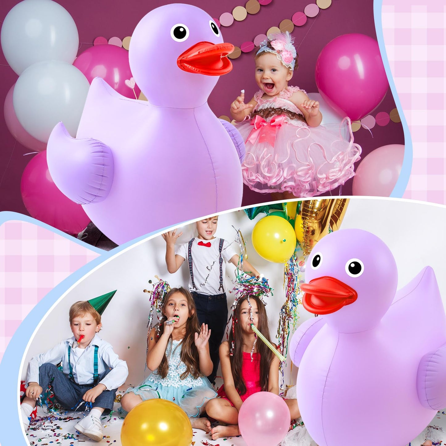 Hungdao 1 Pack Giant Inflatable Duck – 4ft Purple Pool Float for Summer Parties