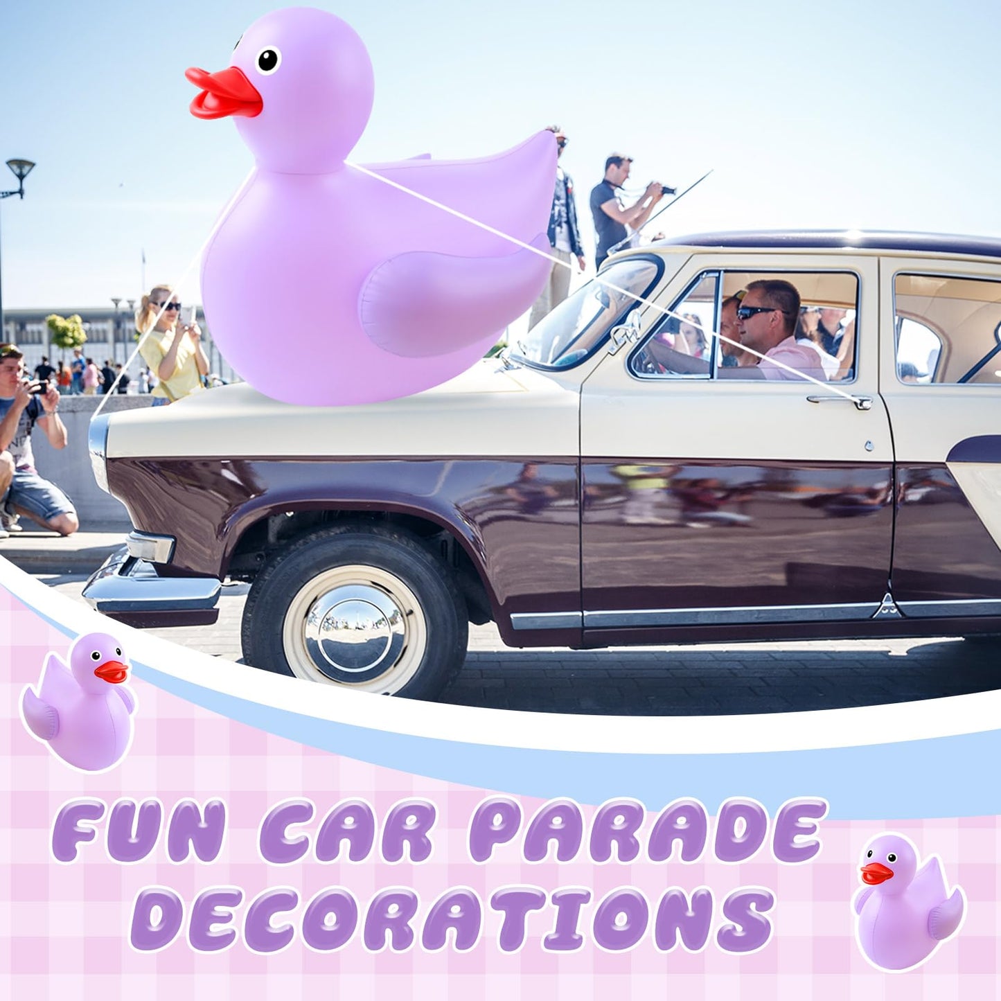 Hungdao 1 Pack Giant Inflatable Duck – 4ft Purple Pool Float for Summer Parties