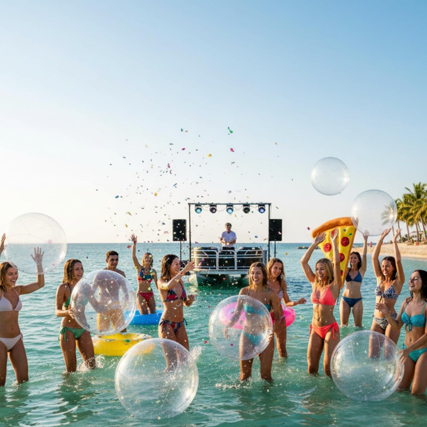 Hungdao 12-Pack Inflatable Clear Beach Balls – 16-inch & 24-inch Transparent Bubble Balls for Pool, Beach & Parties