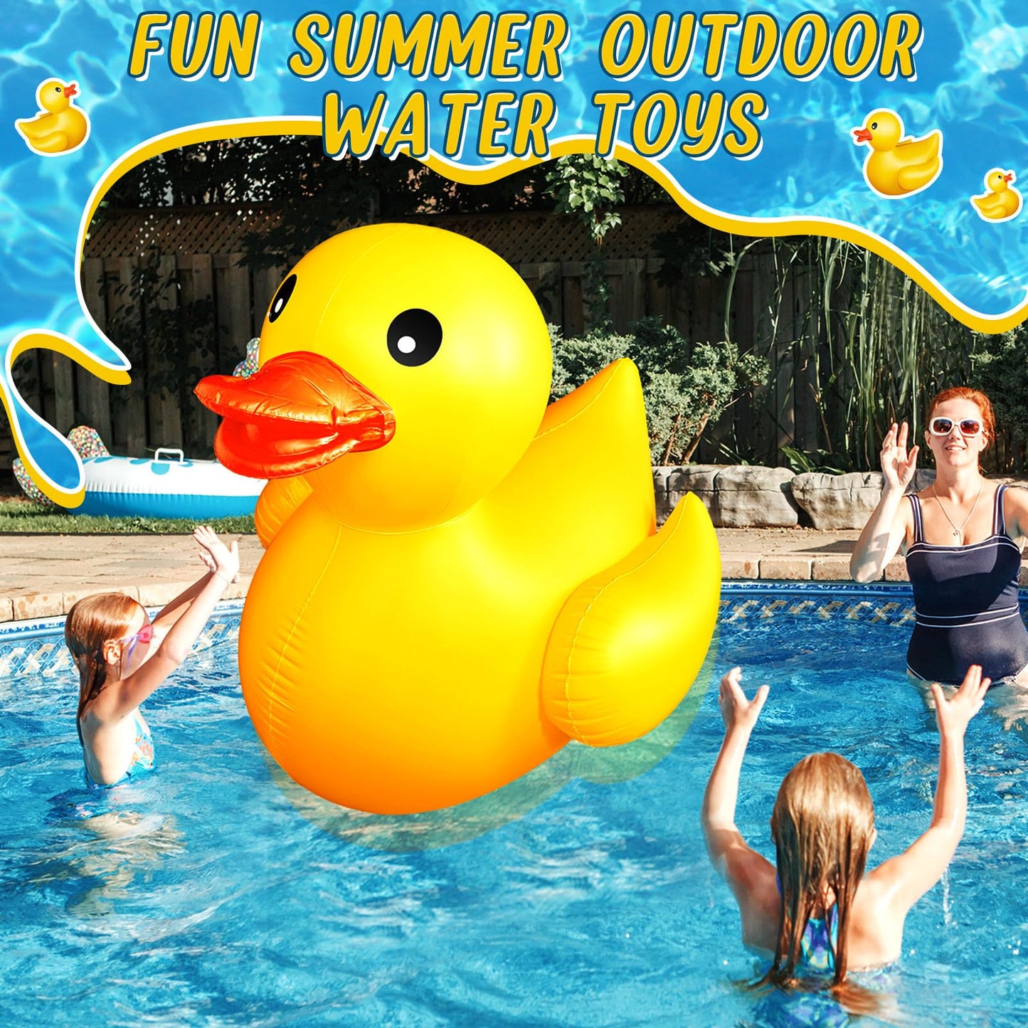 Hungdao 5ft Giant Inflatable Duck – Large Pool Float for Adults