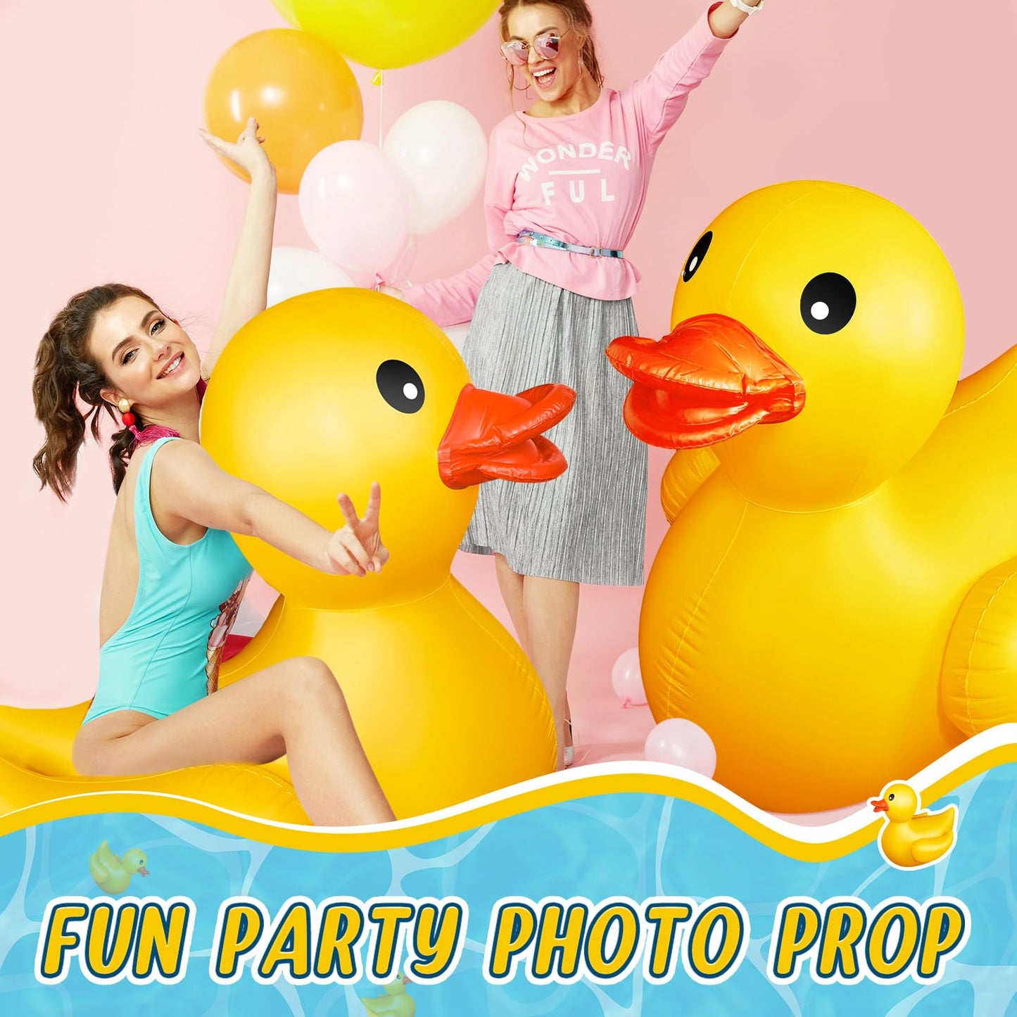 Hungdao 5ft Giant Inflatable Duck – Large Pool Float for Adults