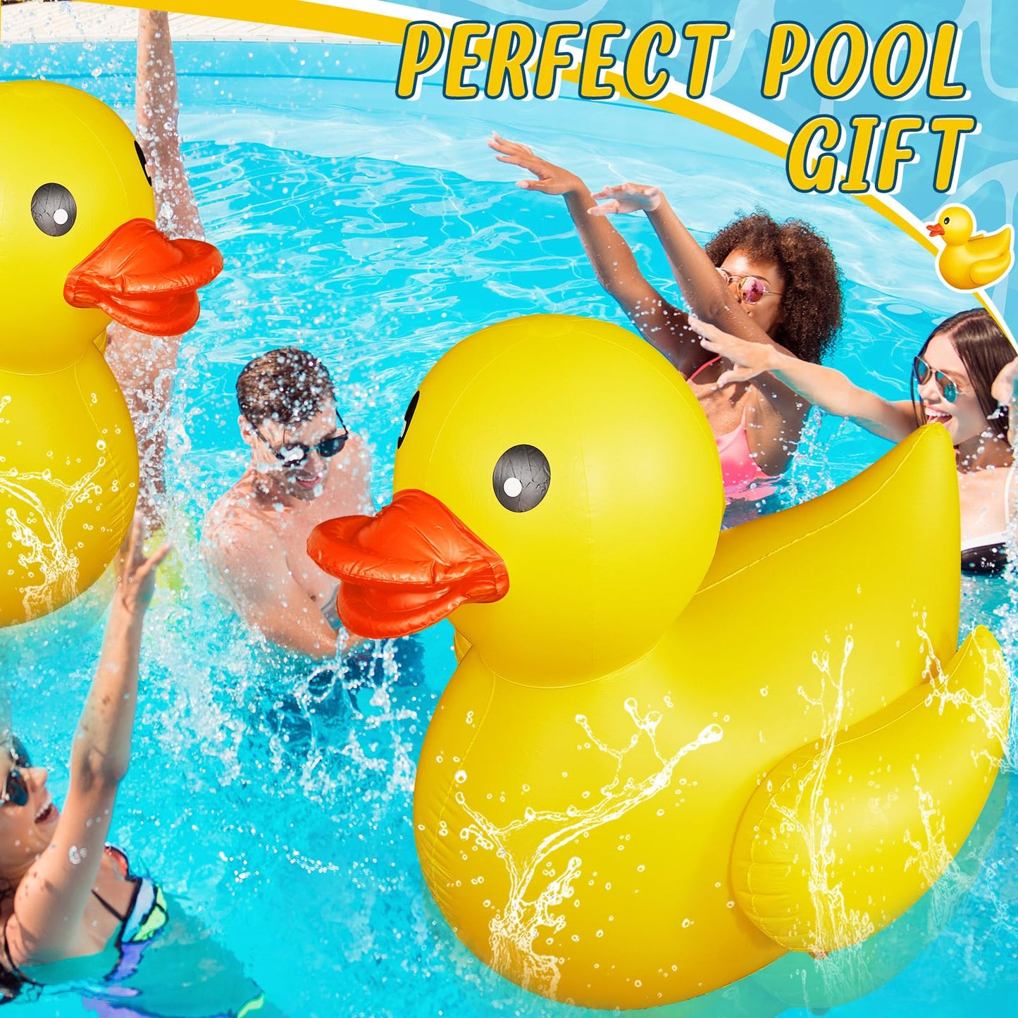 Hungdao 5ft Giant Inflatable Duck – Large Pool Float for Adults