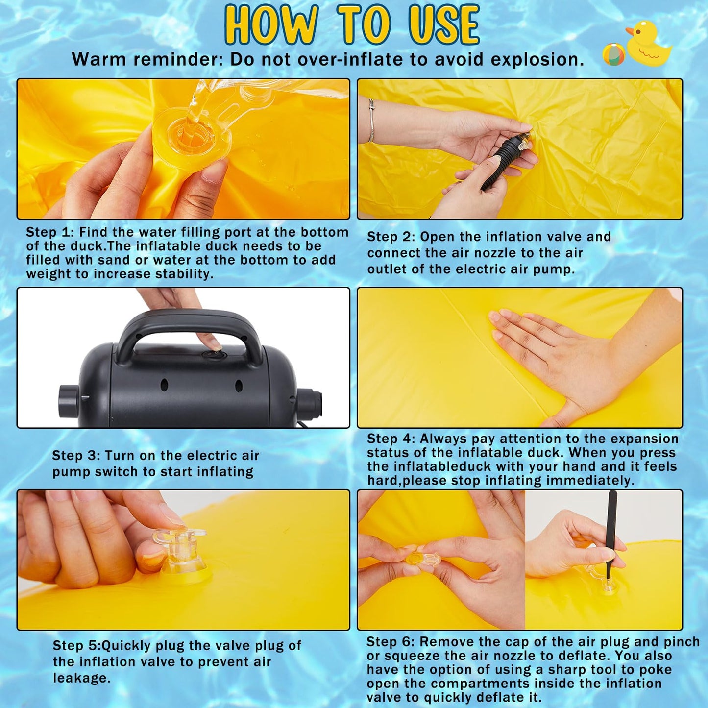 Hungdao 5ft Giant Inflatable Duck – Large Pool Float for Adults