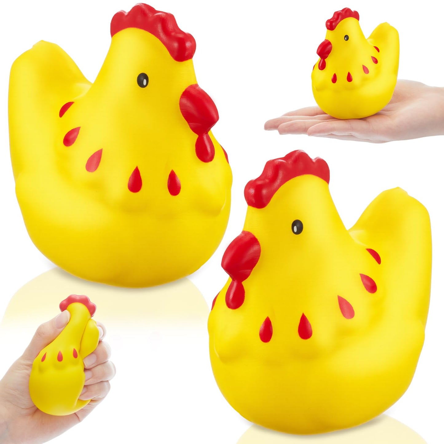 Hungdao 2 Pcs Chicken Stress Toys – Squeeze Balls for Stress Relief, Sensory Play, and Gift Ideas