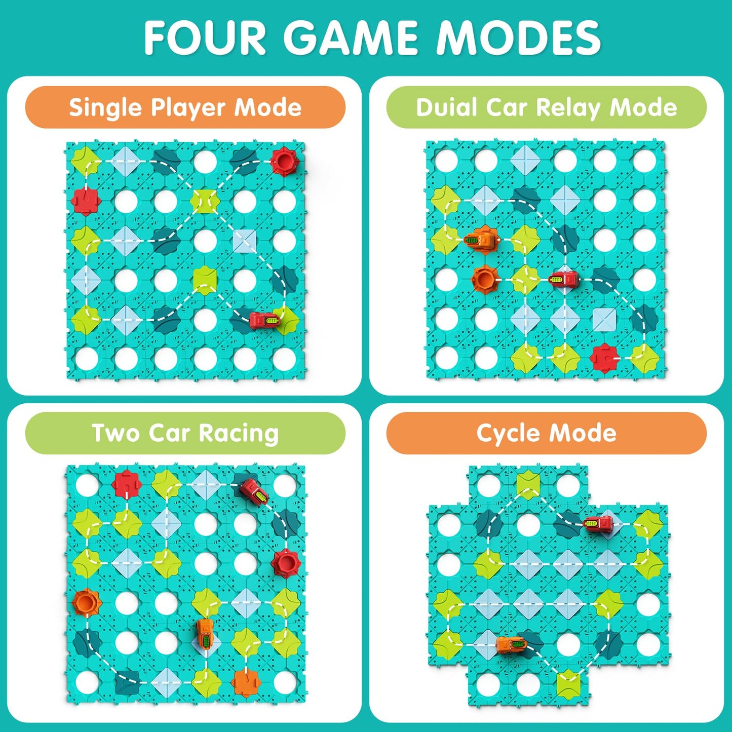 Hunloot Logic Road Builder – Large STEM Puzzle Board Game for 4-8 Year Olds | Montessori Brain Teasers