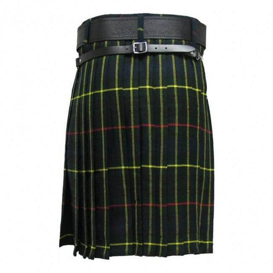 Hunting Stewart Tartan Scottish Men's Kilt Outfit Pin, Buckle, Belt, Sporran Set