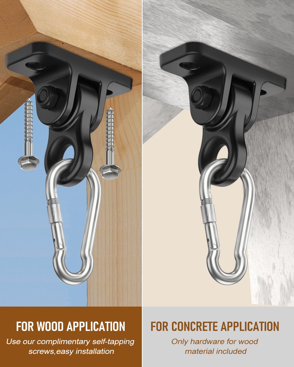 HUPBIPY Heavy Duty Porch Swing Hangers Kit (8-Pack) – Aluminum, Anti-Rust, Quick Setup