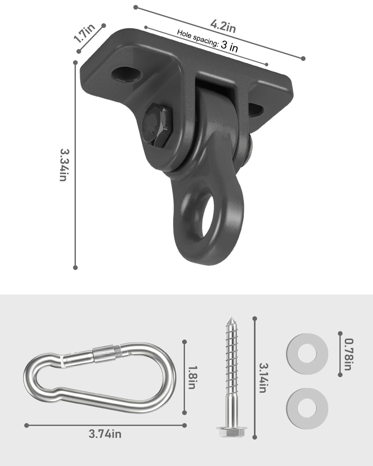HUPBIPY Heavy Duty Porch Swing Hangers Kit (8-Pack) – Aluminum, Anti-Rust, Quick Setup