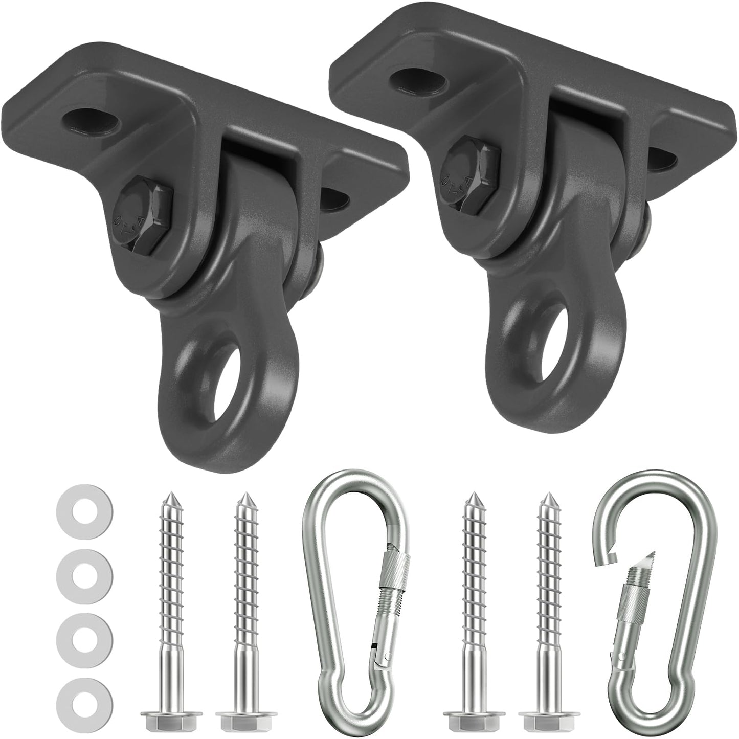 HUPBIPY Heavy Duty Porch Swing Hangers Kit – 2 Pack, Aluminum Alloy, 5000 Lbs, Indoor/Outdoor, Black