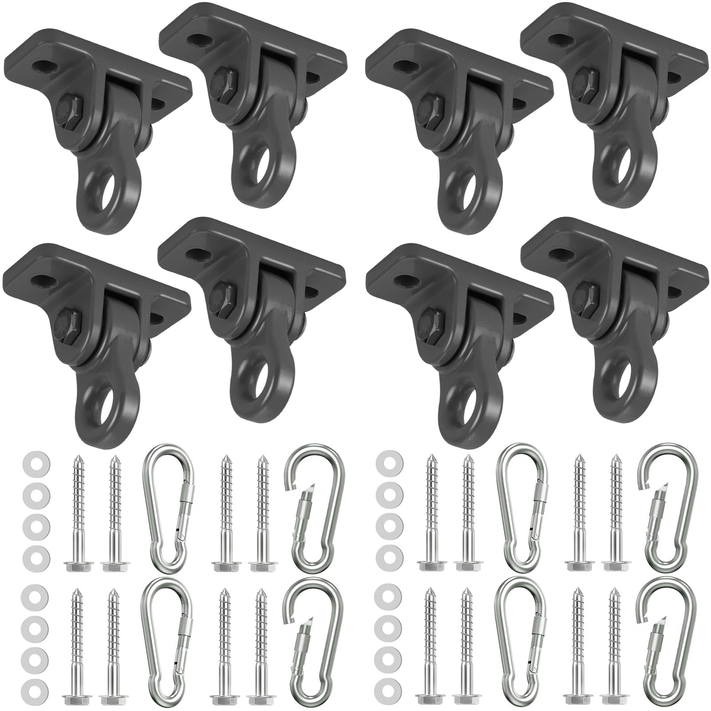 HUPBIPY Heavy Duty Porch Swing Hangers Kit (8-Pack) – Aluminum, Anti-Rust, Quick Setup