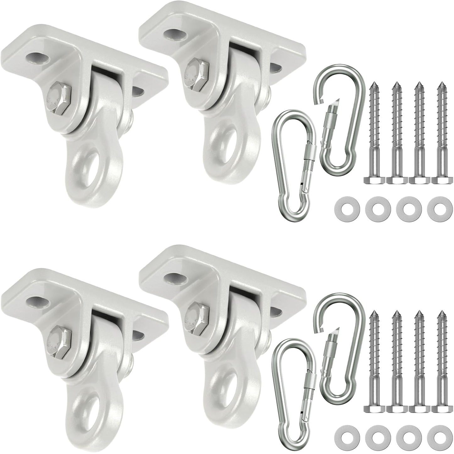 HUPBIPY Heavy Duty Porch Swing Hangers Kit – 4 Pack, Aluminum, 5000 LBS, Screws & Ring