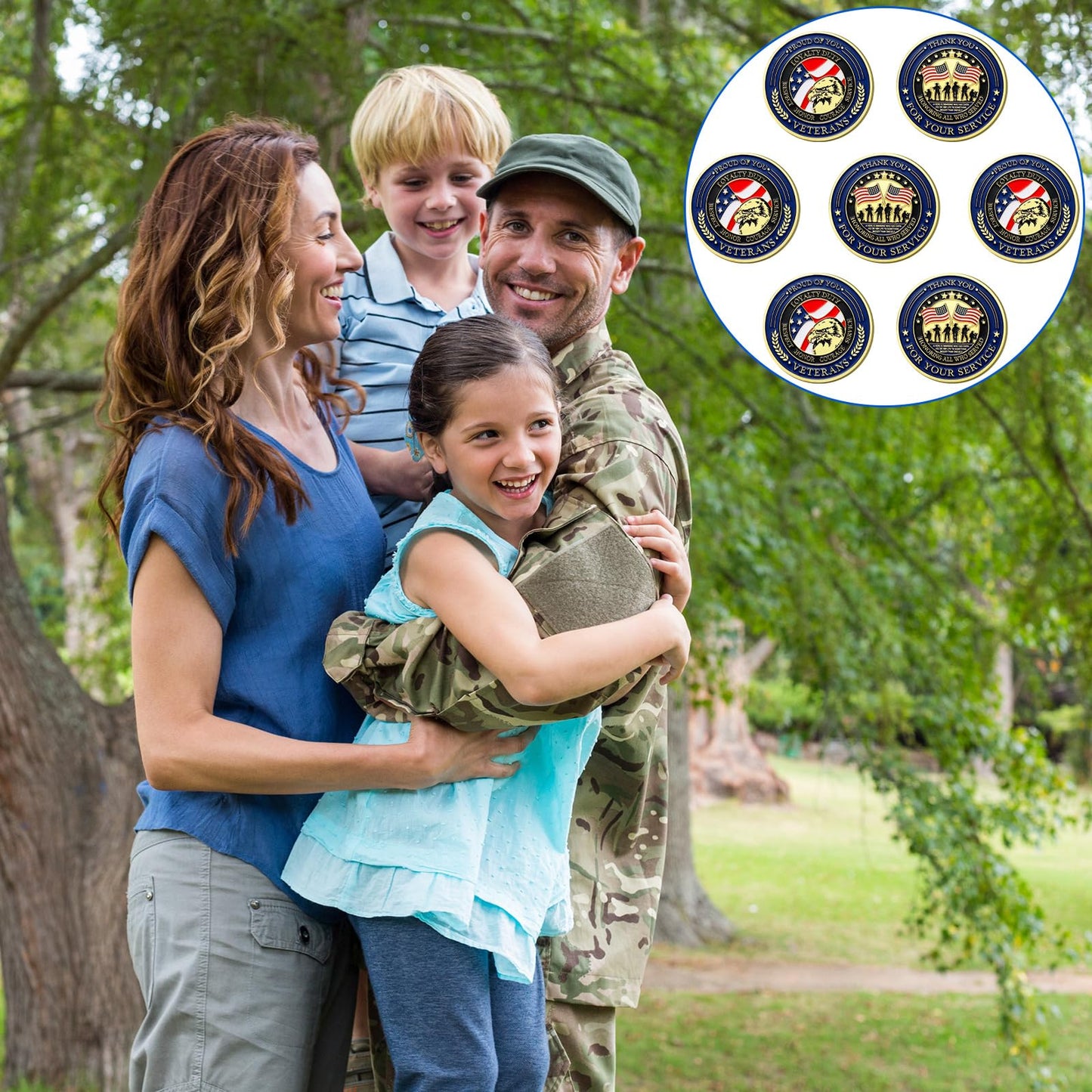 Huquary 20 Pcs Military Challenge Coins – Veteran Gifts & Thank You for Your Service