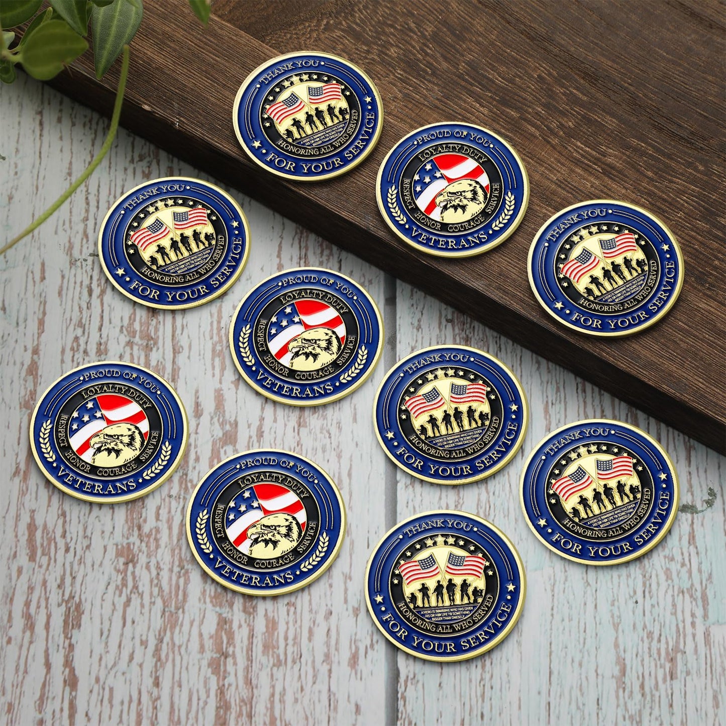 Huquary 20 Pcs Military Challenge Coins – Veteran Gifts & Thank You for Your Service