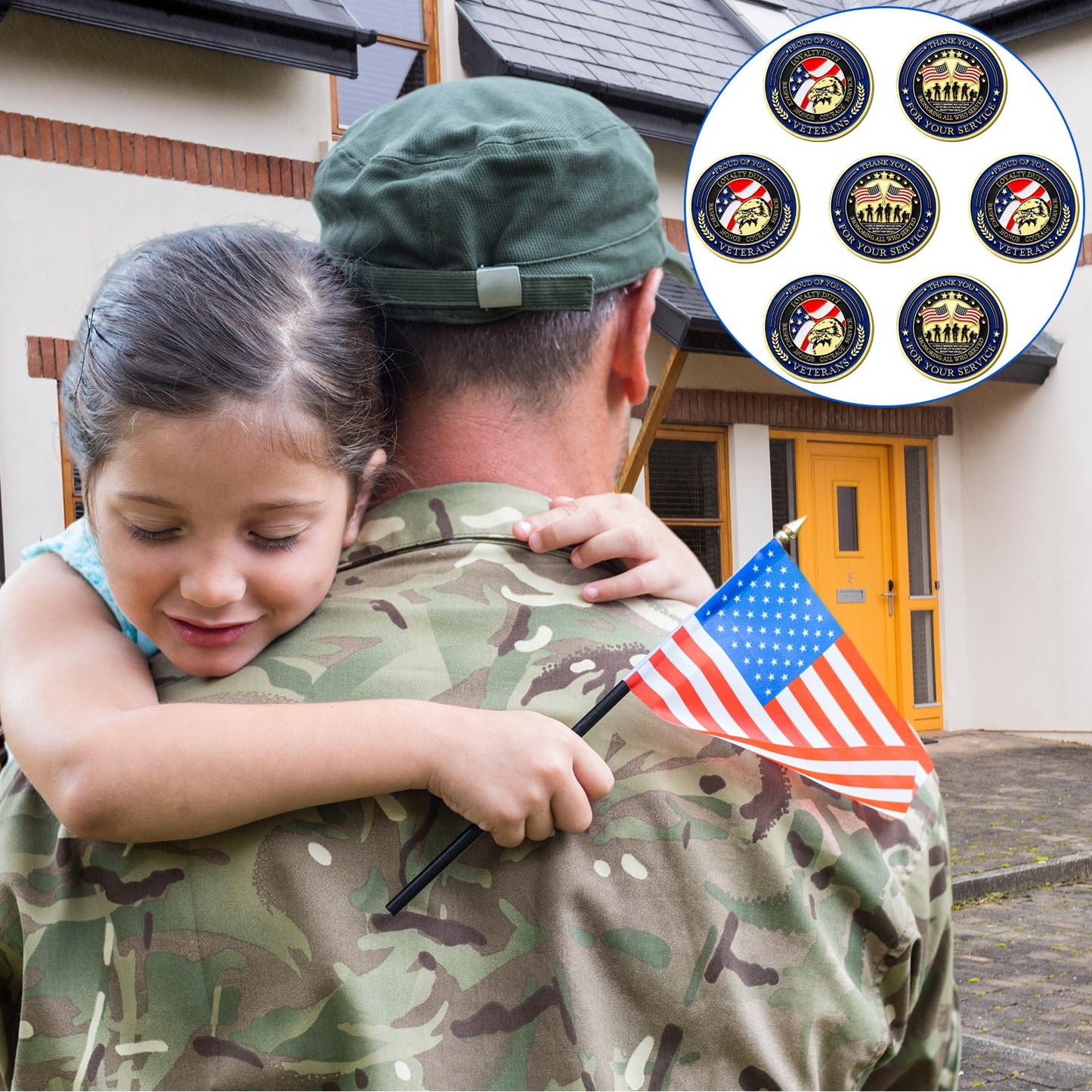 Huquary 20 Pcs Military Challenge Coins – Veteran Gifts & Thank You for Your Service