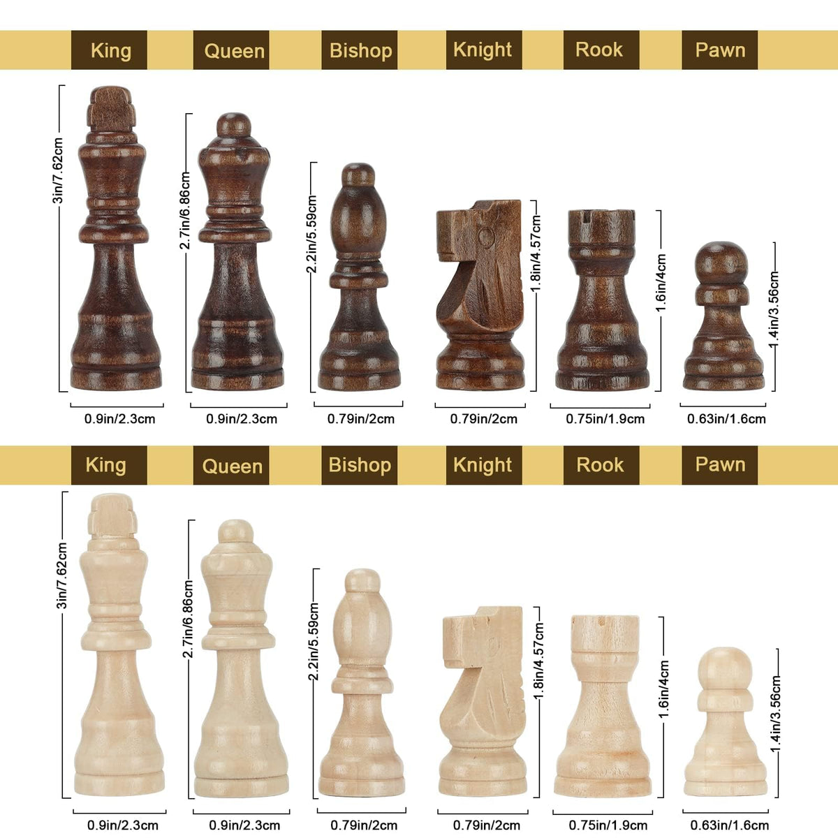 Hurdaos Magnetic Wooden Chess Set – Folding 15'' Board, Handmade Staunton Pieces, Portable Travel Chess