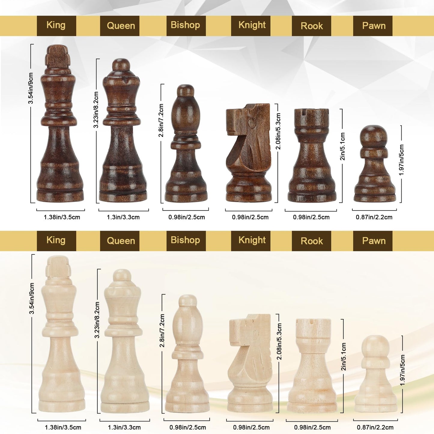 Hurdaos Magnetic Wooden Chess Set – 17'' Folding Board with Handmade Pieces