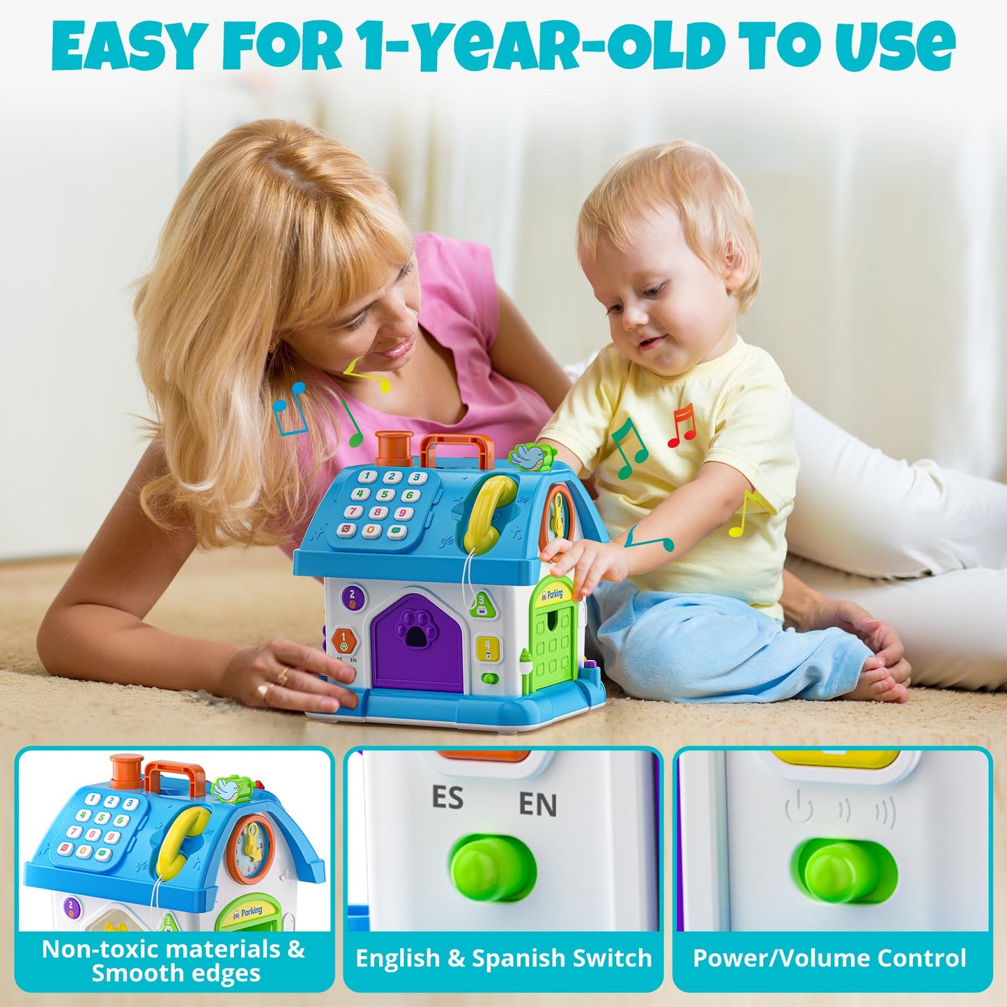 Hurdaos Montessori Toy House – Educational 24+ Functions for 12-18 Months