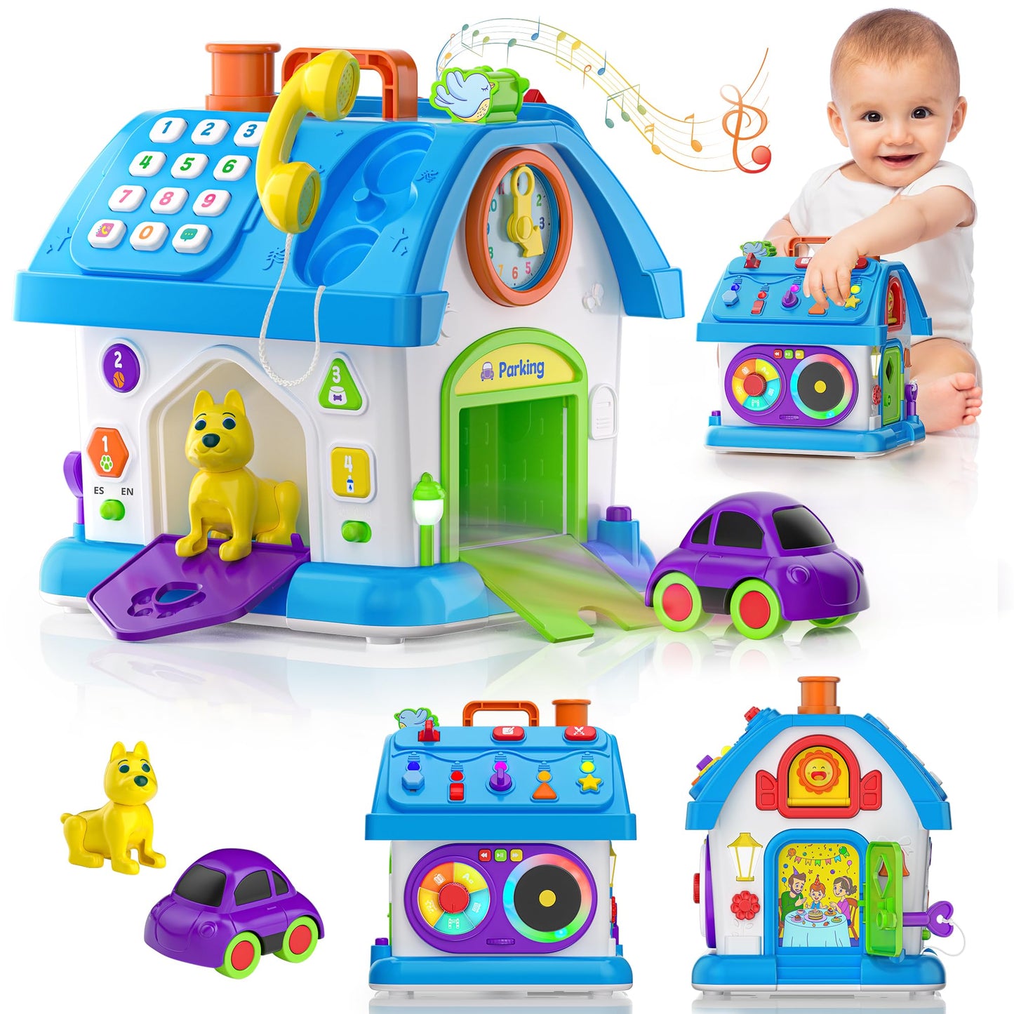 Hurdaos Montessori Toy House – Educational 24+ Functions for 12-18 Months