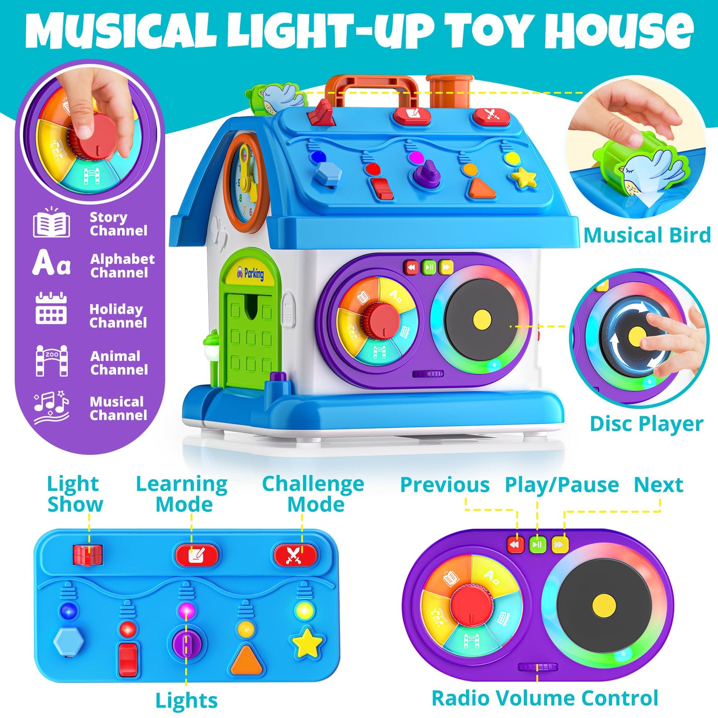 Hurdaos Montessori Toy House – Educational 24+ Functions for 12-18 Months
