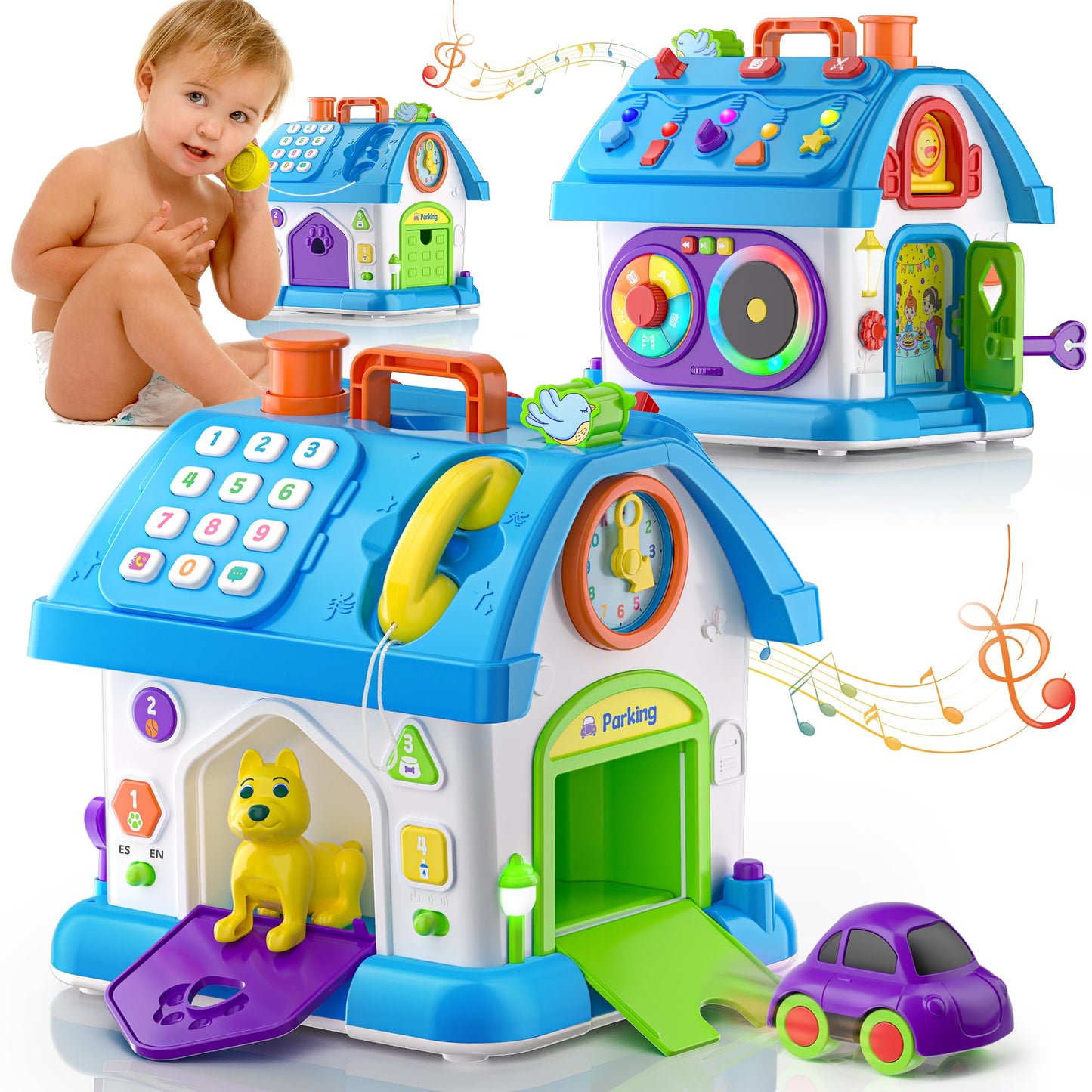 Hurdaos Montessori Toy House – Educational 24+ Functions for 12-18 Months