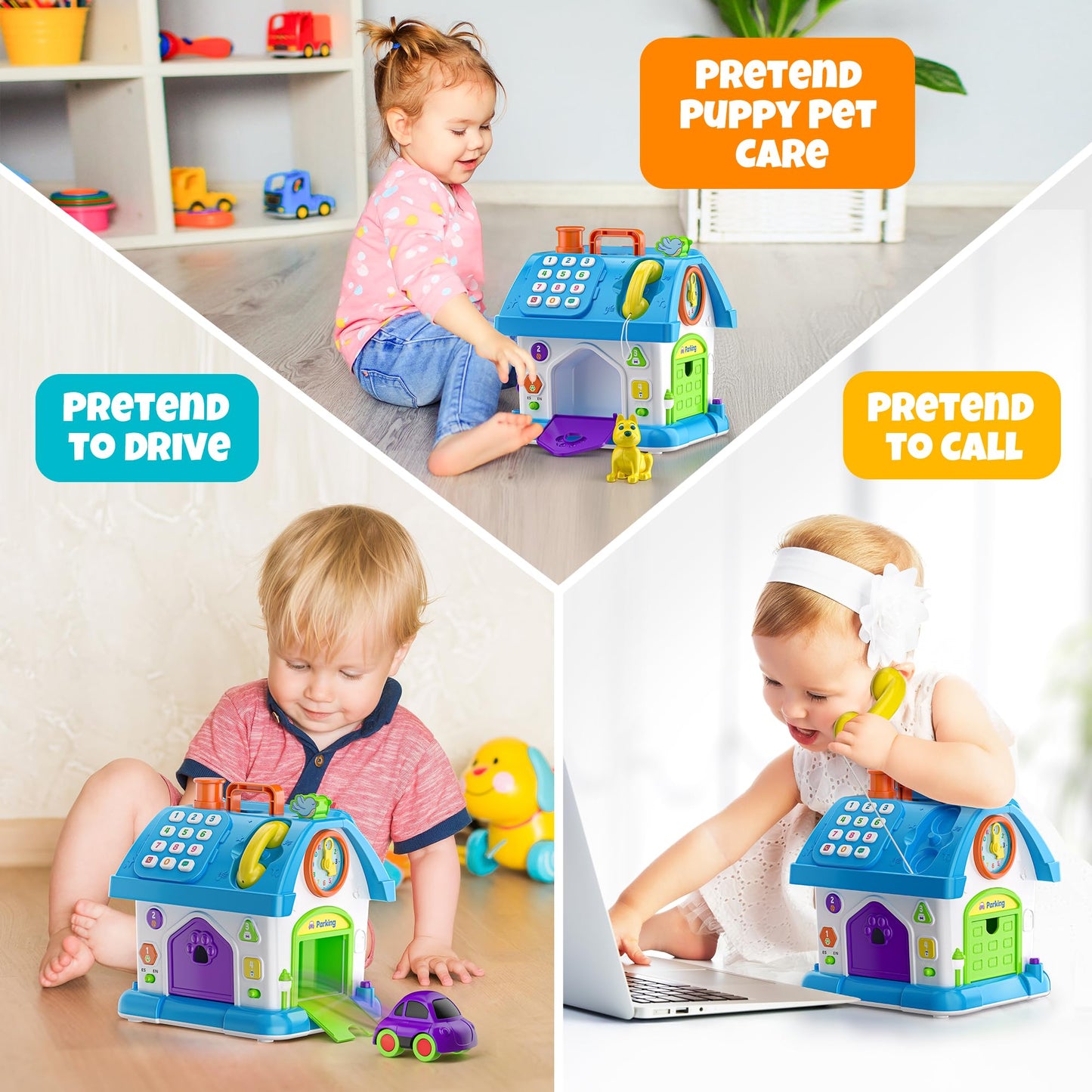Hurdaos Montessori Toy House – Educational 24+ Functions for 12-18 Months