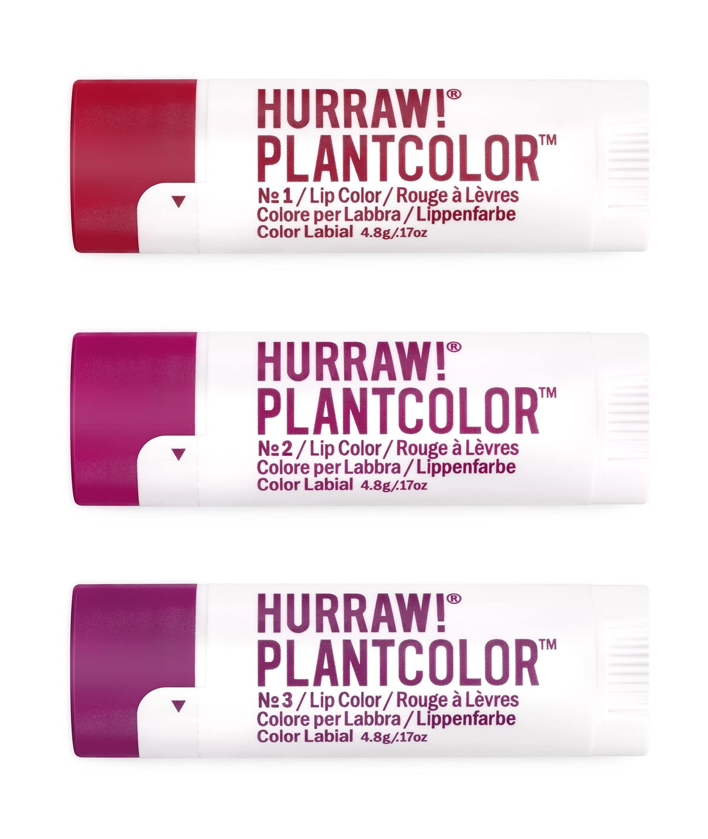 Hurraw! Plantcolor Lip Color Bundle №1, №2 & №3 | 100% Plant-Based Vegan Lip Color