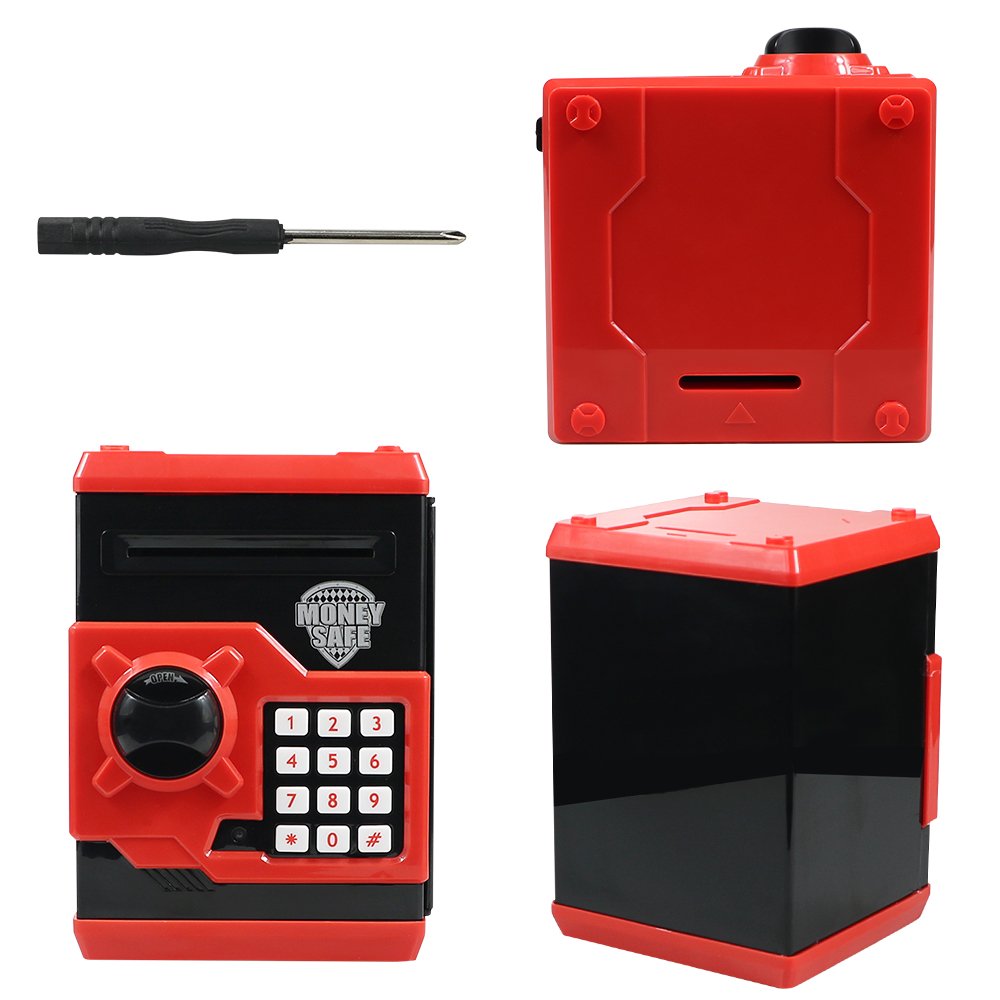 HUSAN Piggy Bank for Kids – Electronic Password Lock Money Bank with Coin and Cash Saving