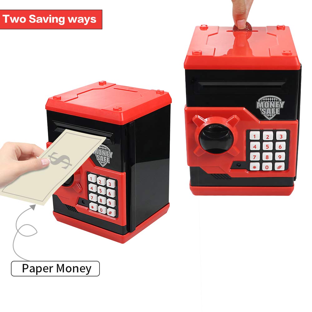HUSAN Piggy Bank for Kids – Electronic Password Lock Money Bank with Coin and Cash Saving