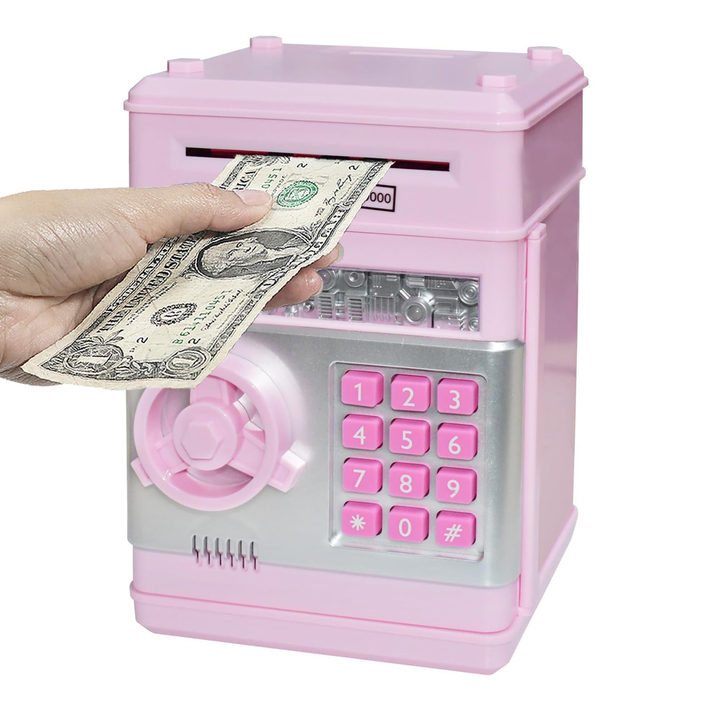 HUSAN Piggy Bank for Kids - Electronic Password Lock Money Box (Light Pink)