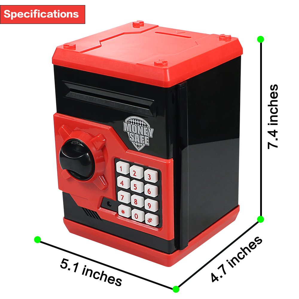 HUSAN Piggy Bank for Kids – Electronic Password Lock Money Bank with Coin and Cash Saving
