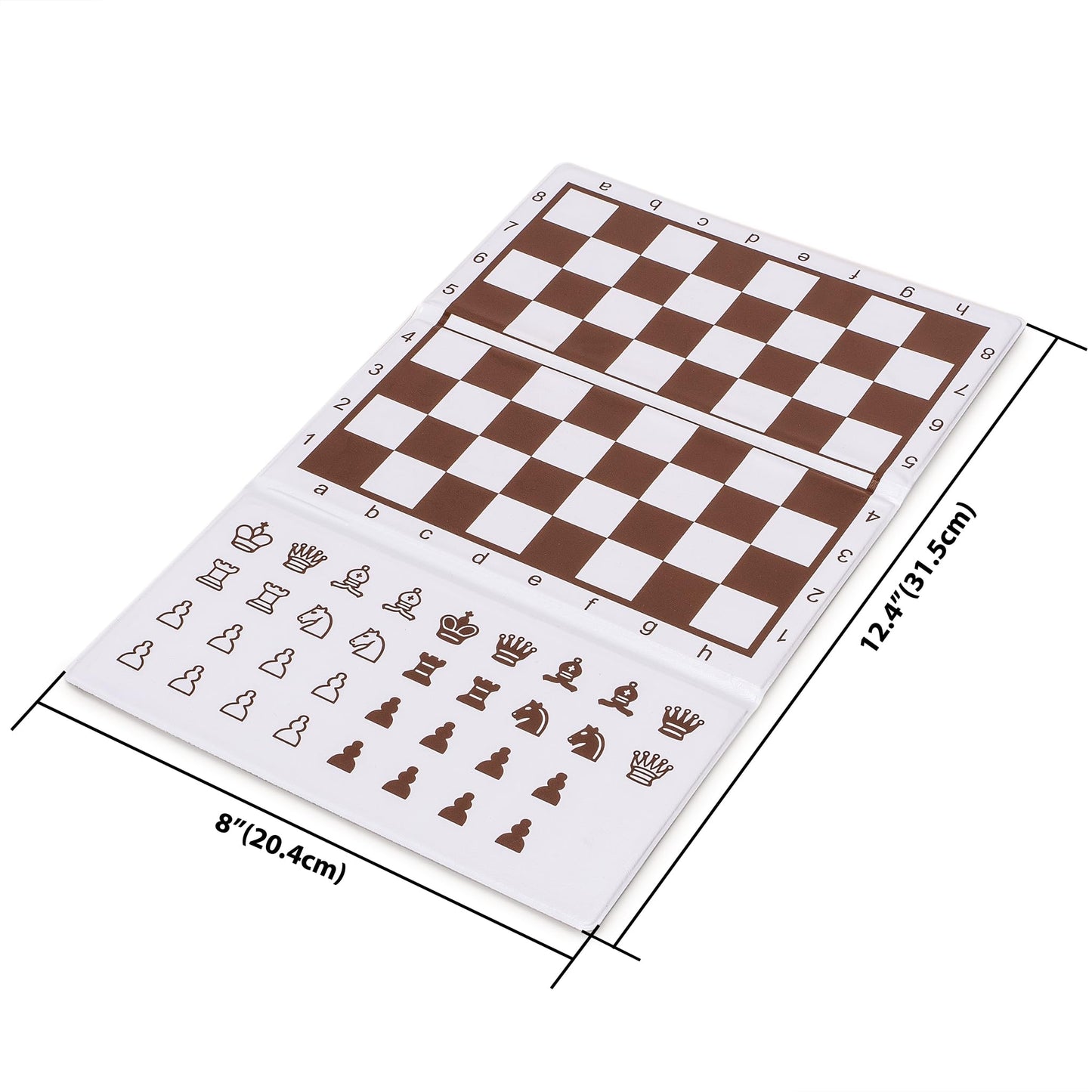 Husaria 8-Inch Magnetic Foldable Chess Wallet Set | Compact Travel Chess with Magnetic Pieces