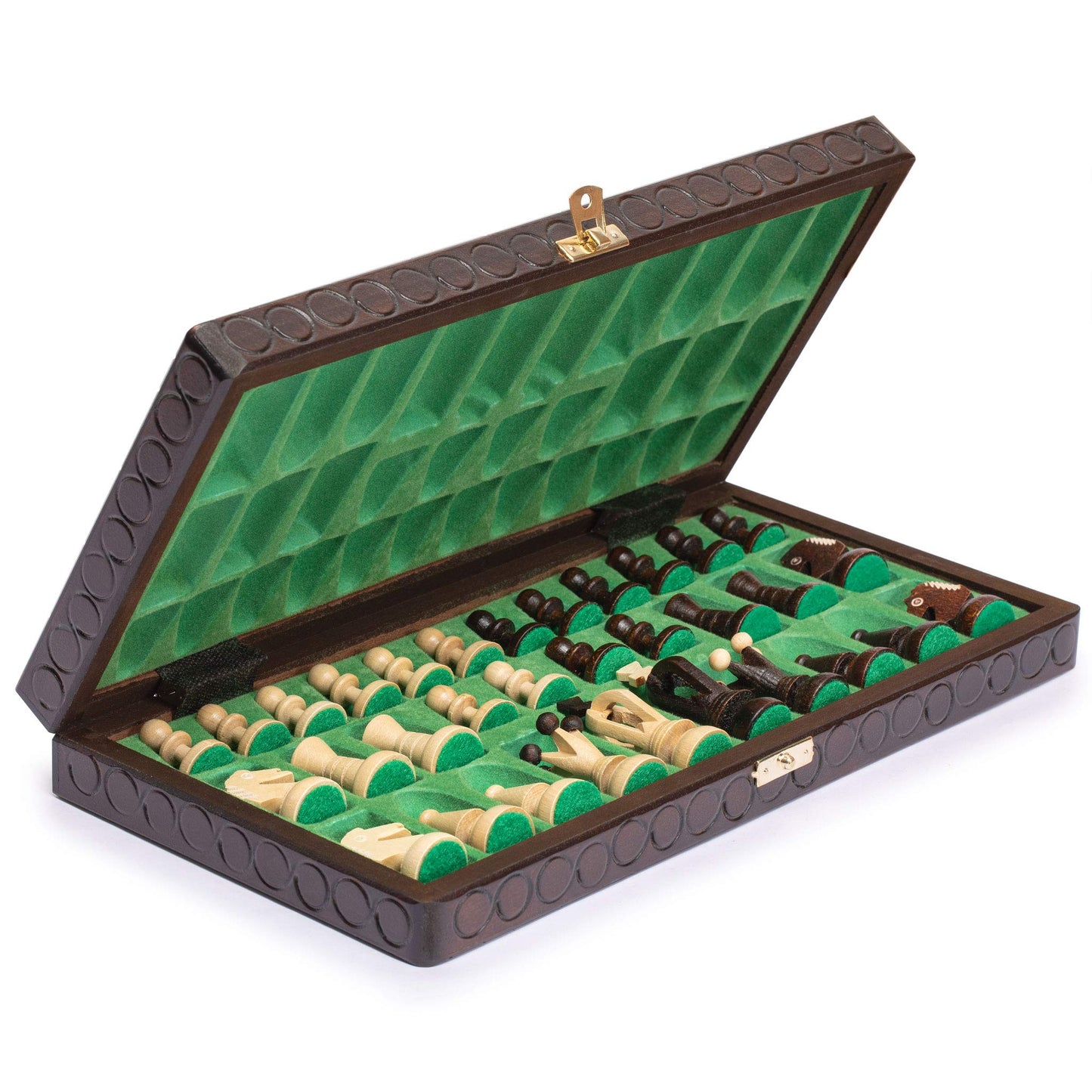 Husaria European International Chess Set – Handcrafted King's Classic, 13.8-Inch Board & Pieces