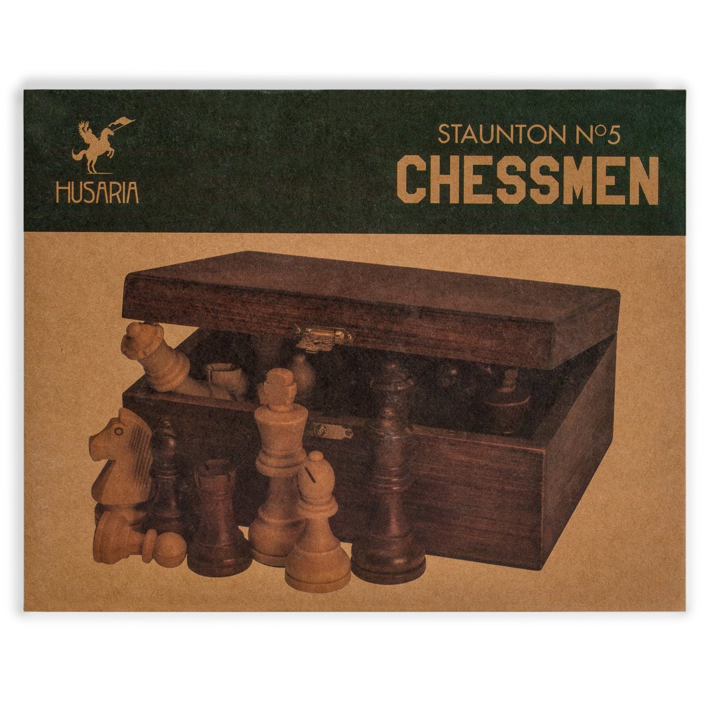 Husaria Staunton Tournament No.5 Chessmen – 2 Extra Queens, Wooden Box, 3.5-inch Kings
