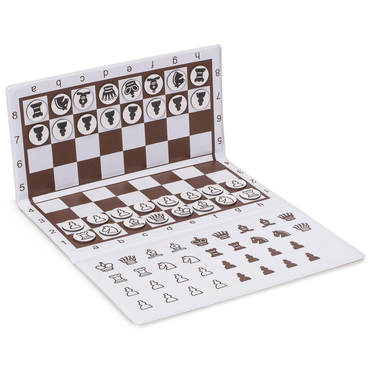 Husaria 8-Inch Magnetic Foldable Chess Wallet Set | Compact Travel Chess with Magnetic Pieces