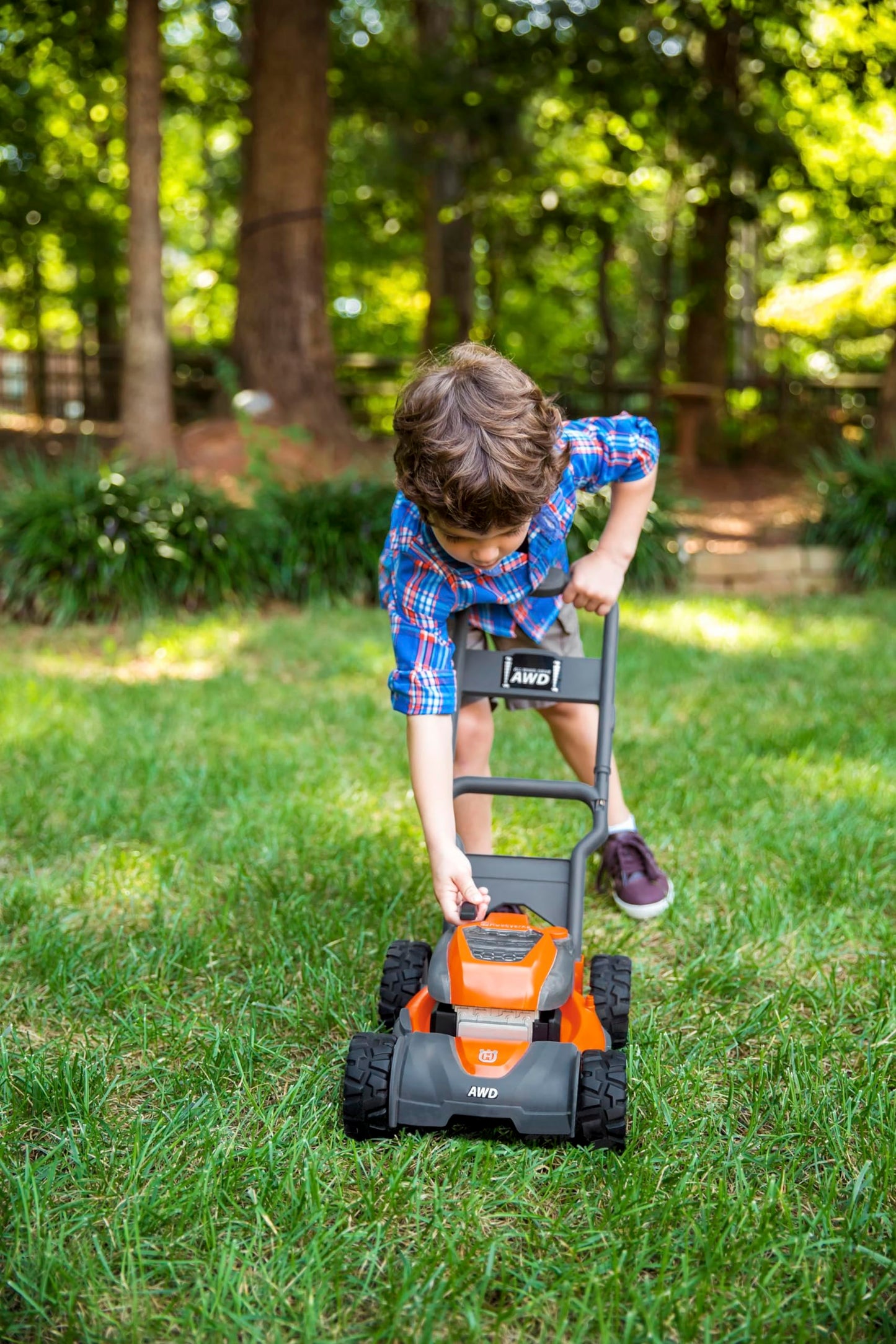 Husqvarna Toy Lawn Mower with Realistic Sounds and Lights – Ages 2+