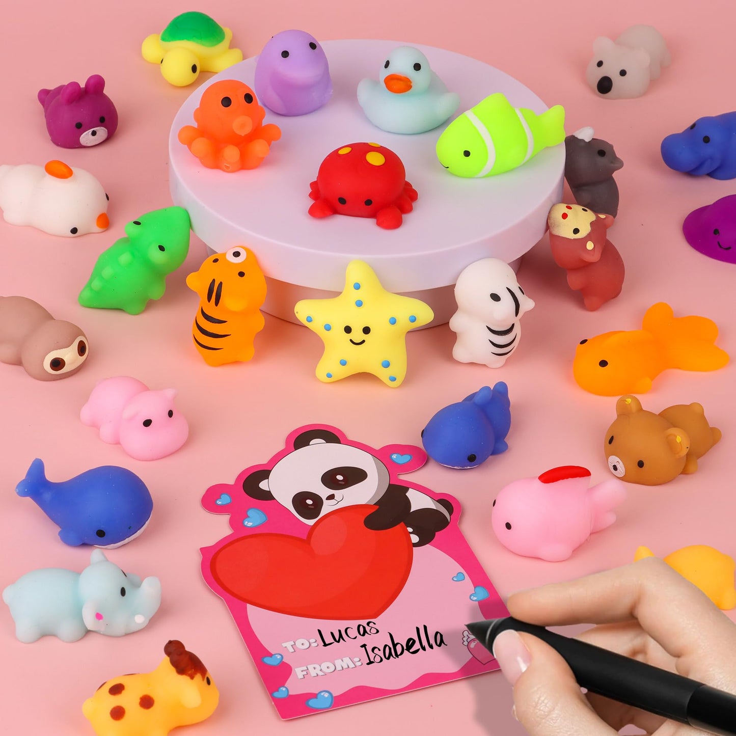 Huyamap 28 Pack Kids Valentines Day Cards with Mochi Squishies – Classroom Gifts