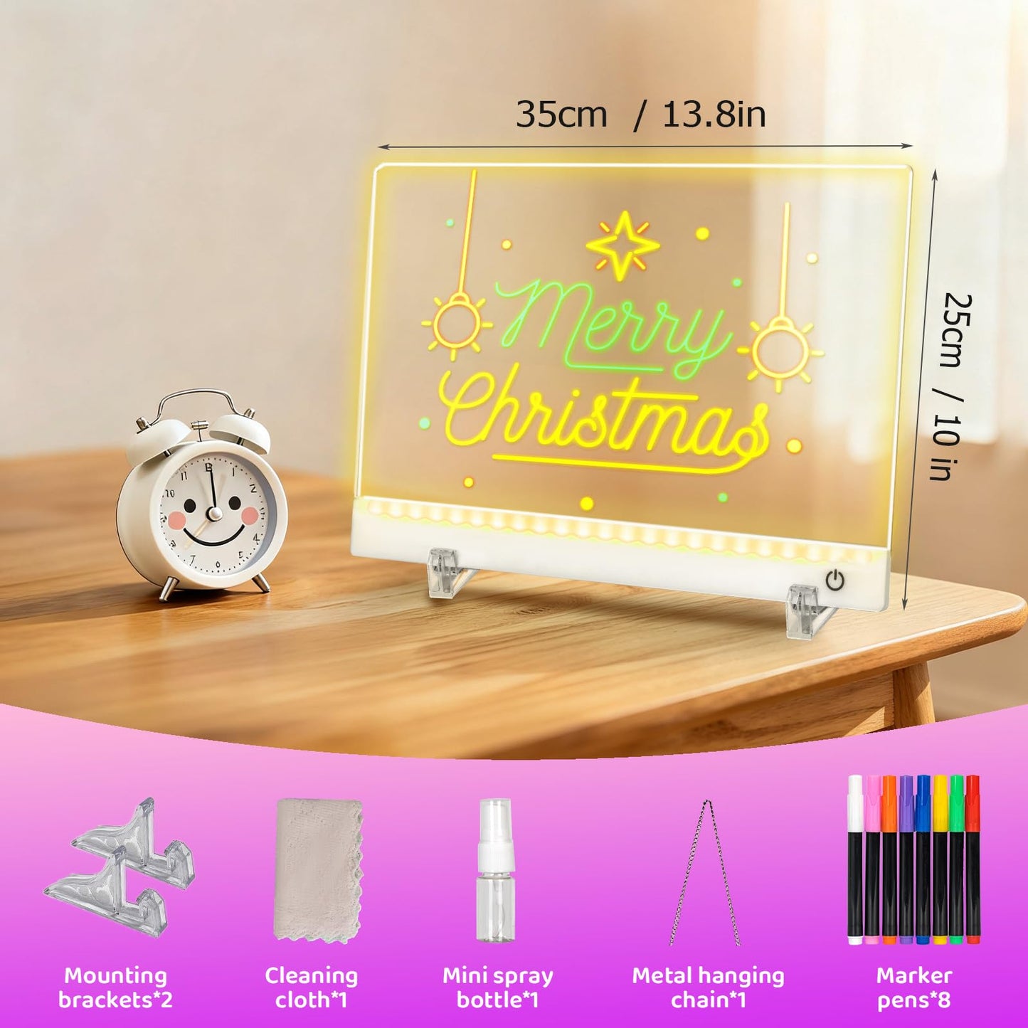 HVMVNV Rechargeable LED Drawing Board for Kids – 7-Color Glow, 4 Modes, 13.8x10in