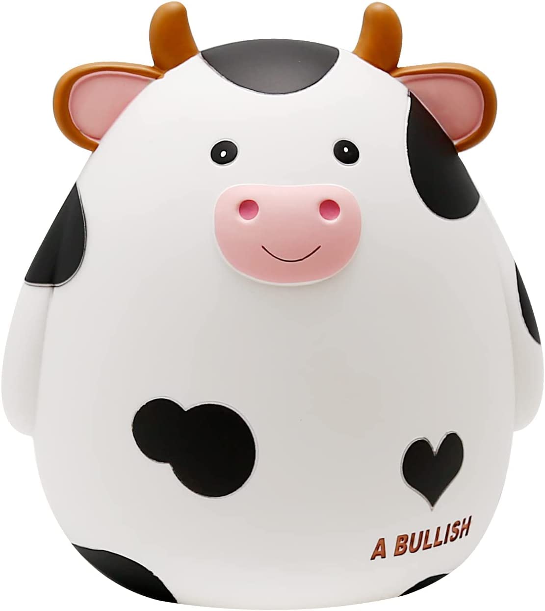 HW Cow Piggy Bank M Size – Unbreakable Kids Coin Box, White