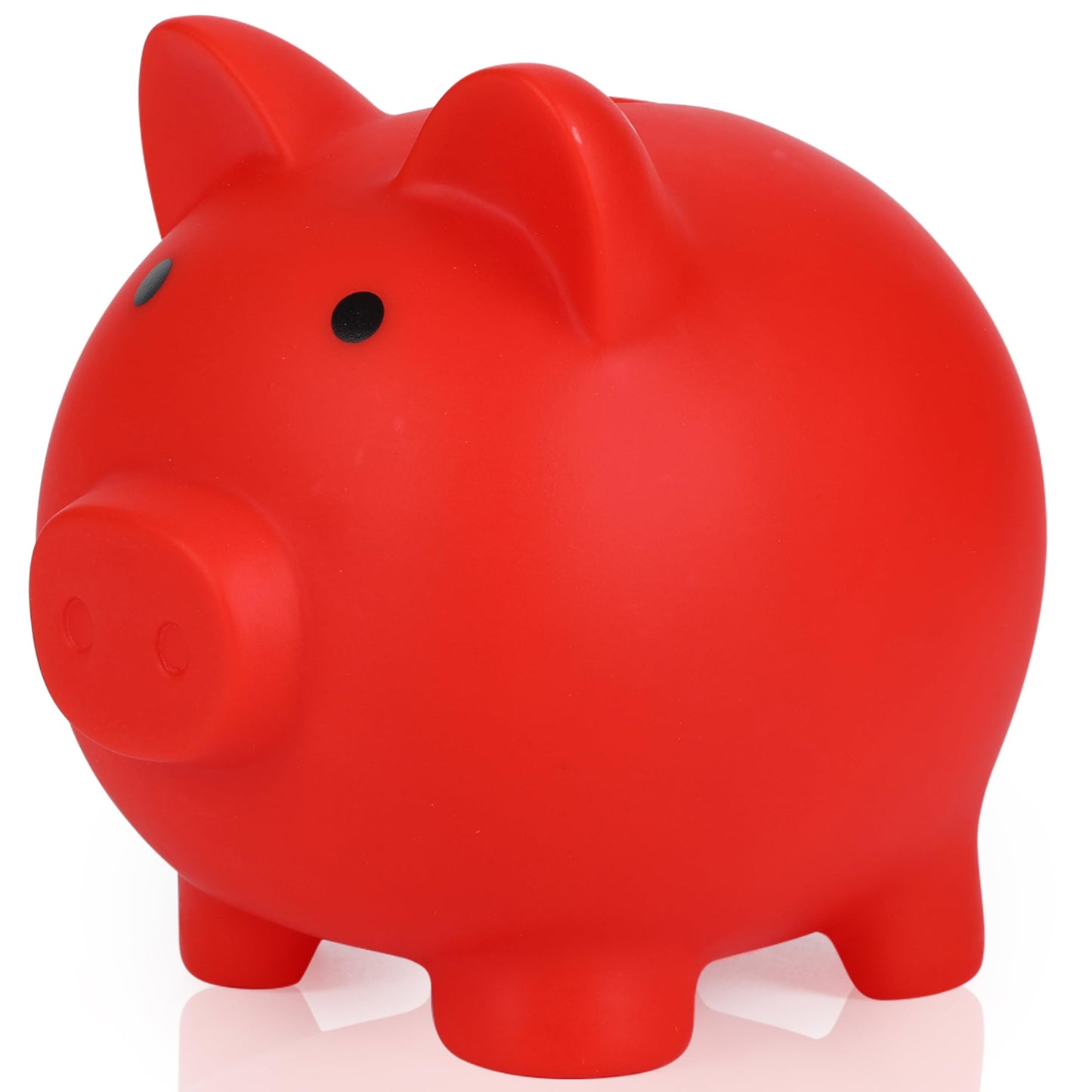 H&W Mini Piggy Bank – Unbreakable Plastic Coin Bank for Kids (Red)