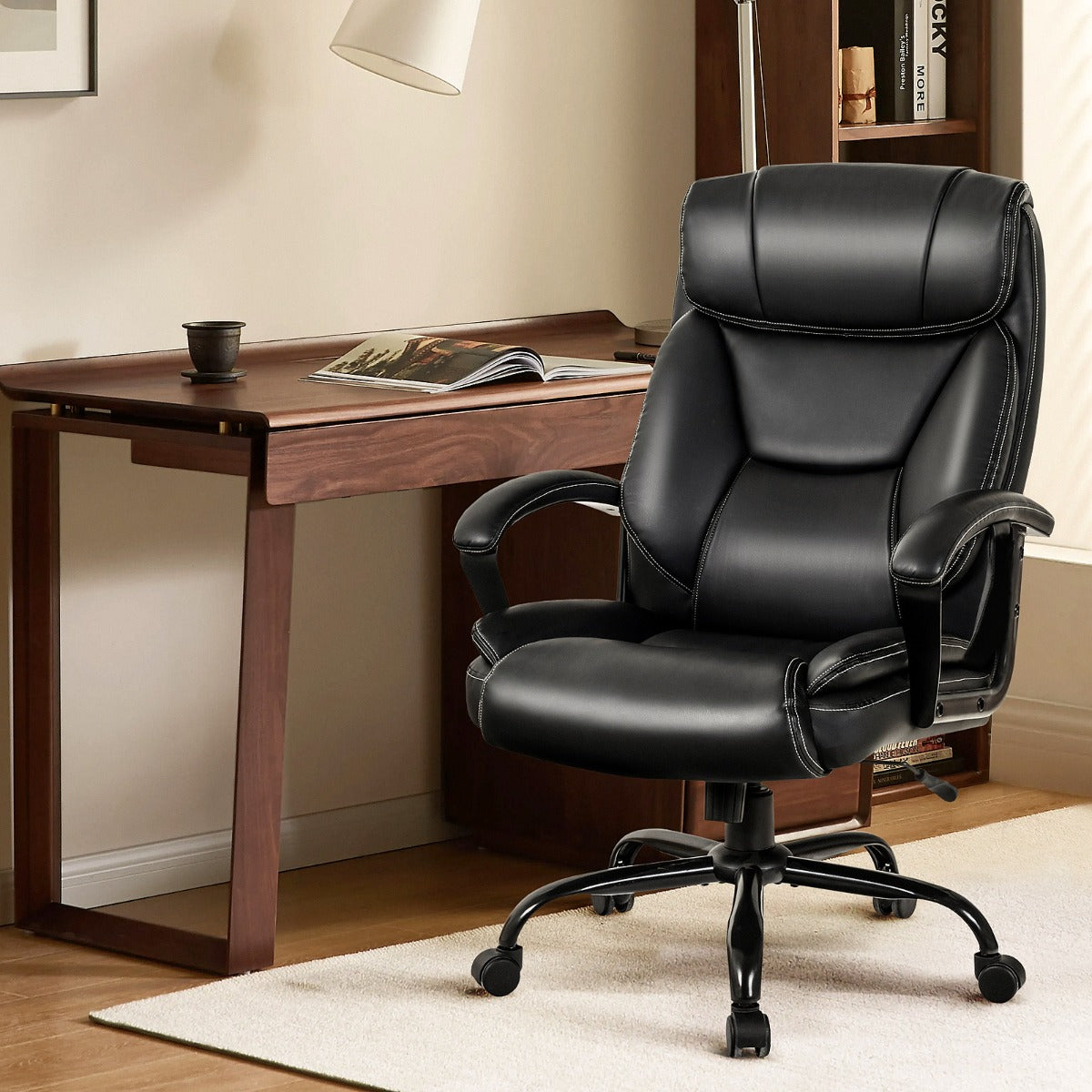 Executive Massage Chair with 6 Vibrating Points-Black