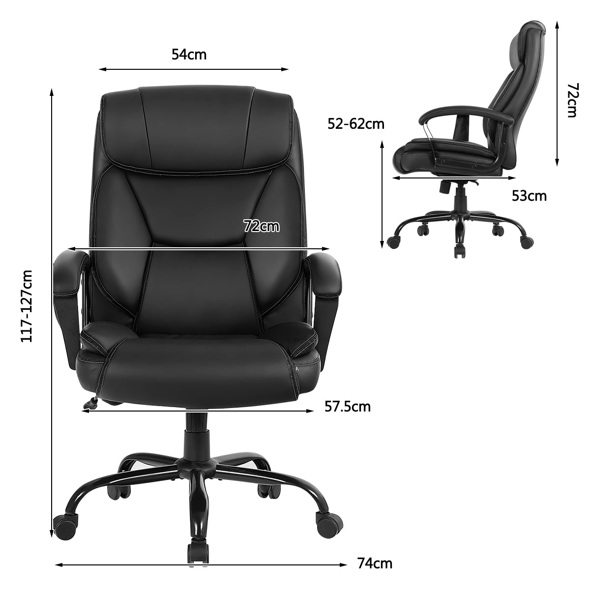 Executive Massage Chair with 6 Vibrating Points-Black